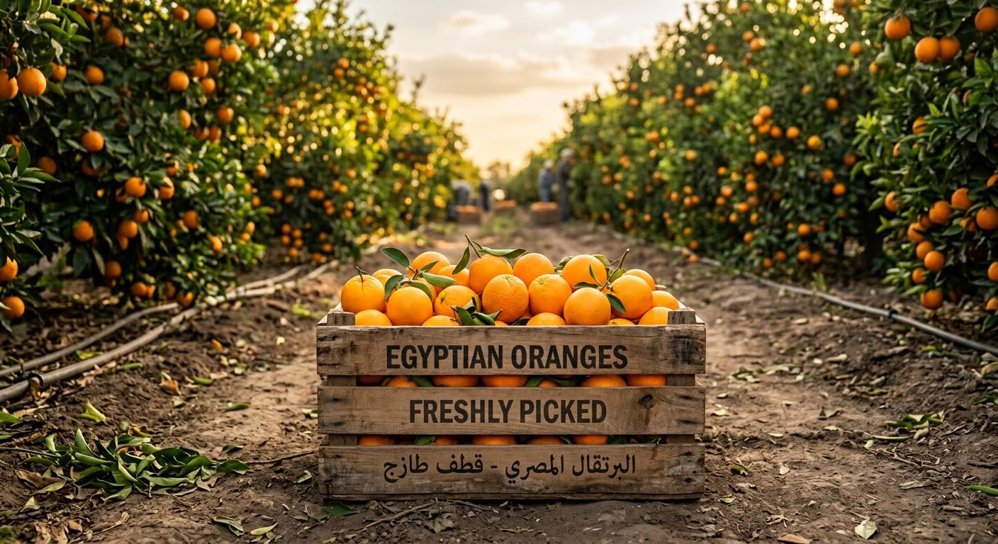 Egyptian orange orchard – freshly picked